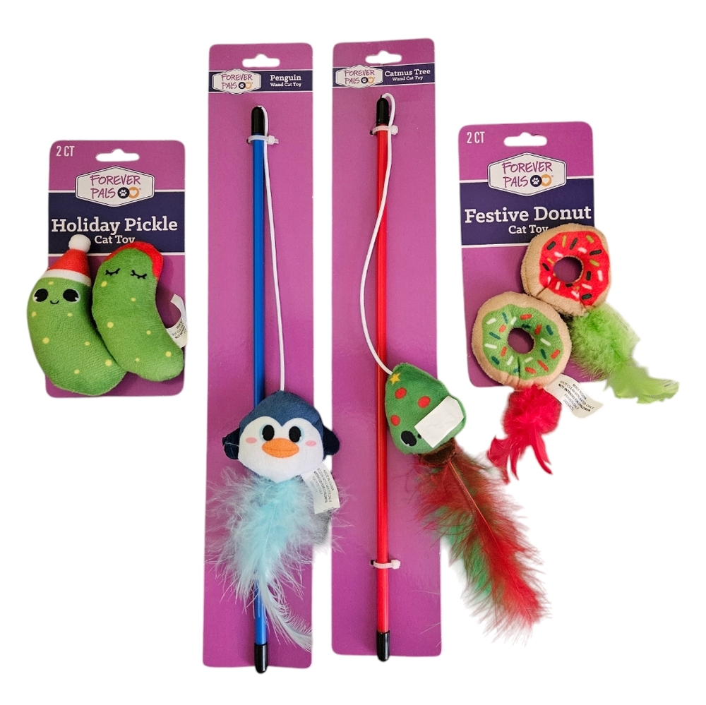 NWT Forever Pals Holiday/Christmas 4-Pack Cat Toys